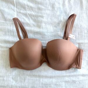 VS Lightly Lined Smooth Strapless Bra in Toffee, 36D, New with tags